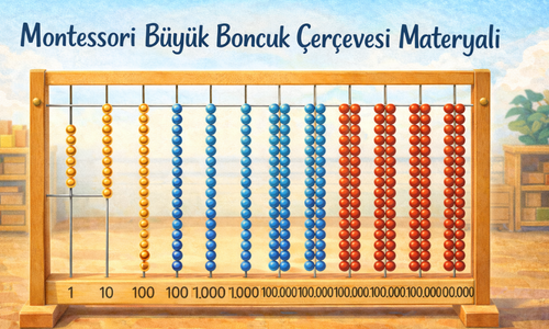 Montessori Büyük Boncuk Çerçevesi Materyali